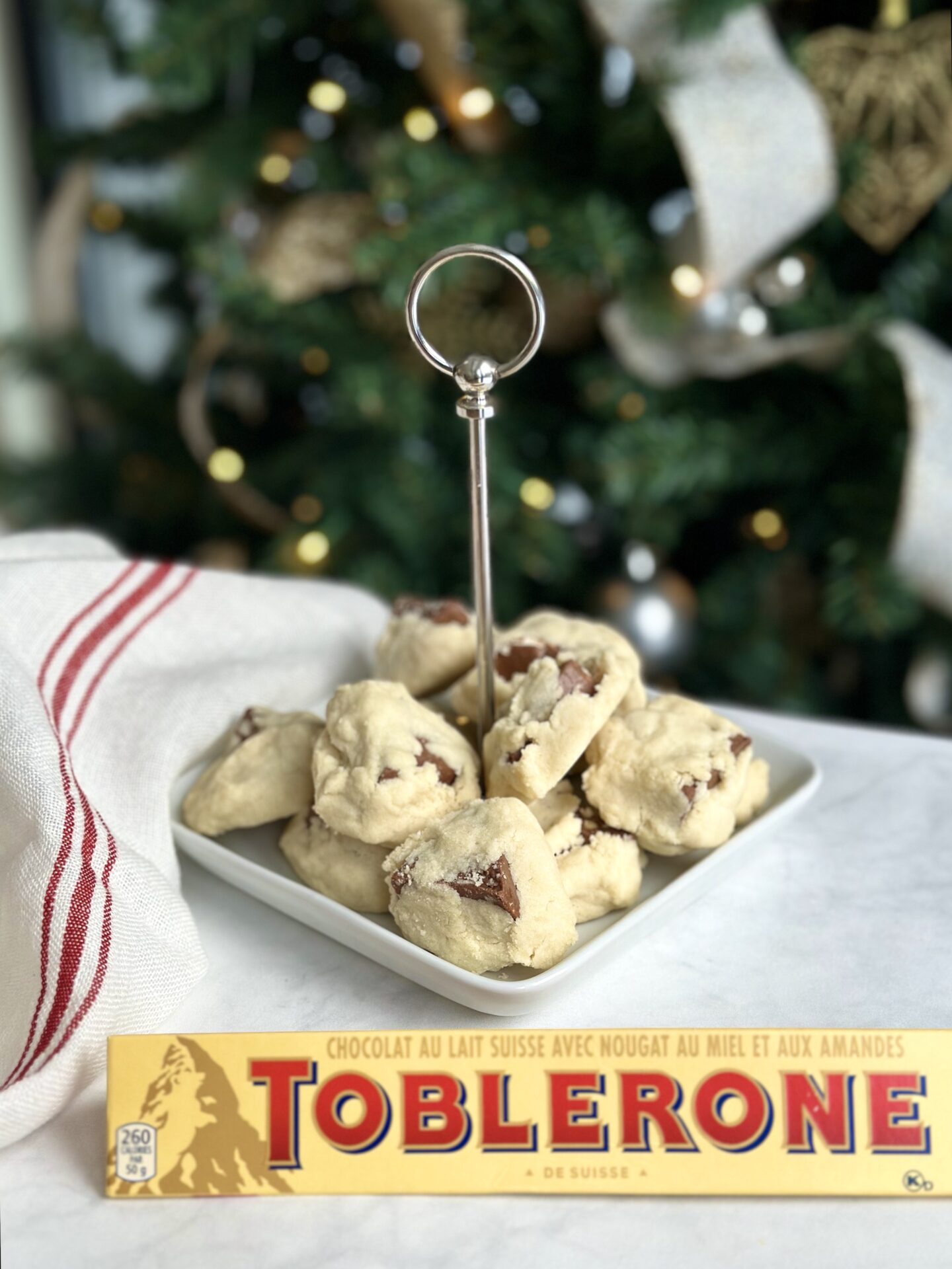 Toblerone Chocolate Shortbread Cookies | Style and Grace