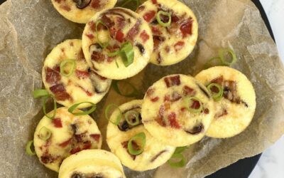 Oven Baked Egg Bites with Bacon, Mushrooms and Peppers