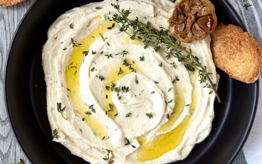 Whipped Feta Dip with Roasted Garlic and Thyme